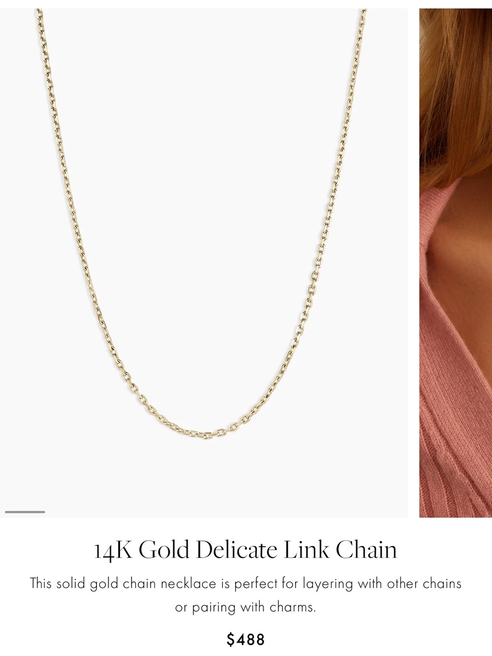 Gorjana 14K Gold Delicate Link Chain - Picture 8 of 8